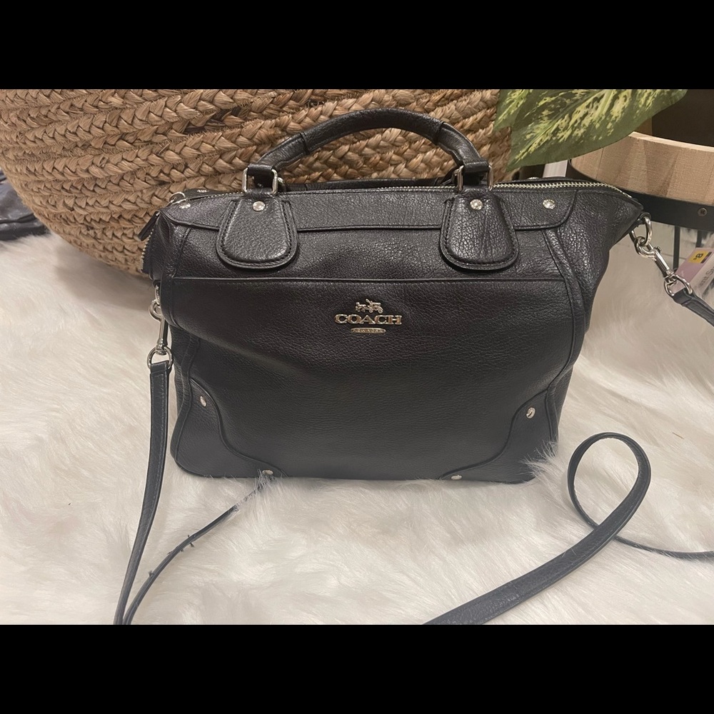 Black Leather Coach Purse - Picture 3 of 14
